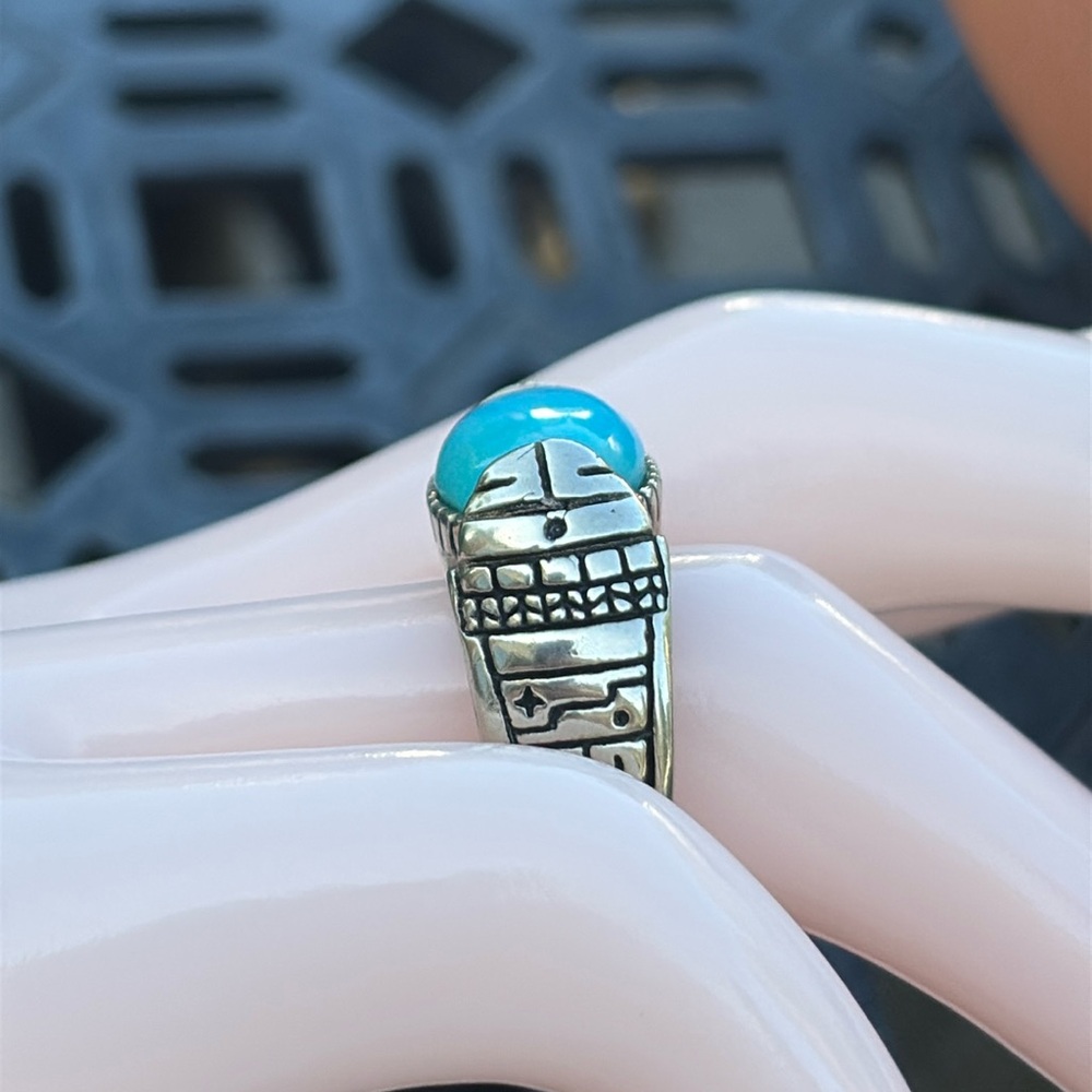 Carolyn Pollack x Roderick Tenorio RMT Sleeping Beauty Turquoise Bronze Ring 8 - Picture 3 of 14